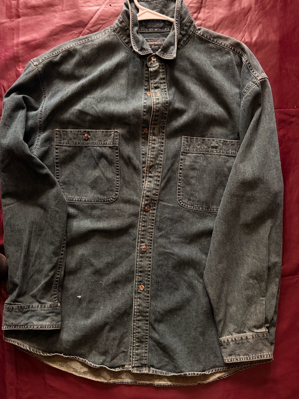 Aeropostale Men's Dark Wash Denim Jeans Jacket
